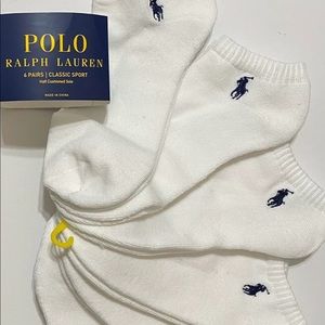 Polo Ralph lauren unisex white socks!! 6 pairs